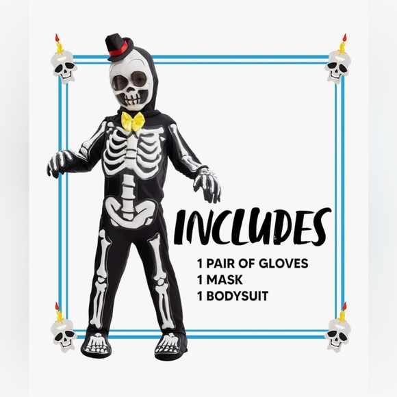 Spooktacular Creations Boys Glows in the Dark Skeleton Costume Skelebones Medium - Picture 2 of 14
